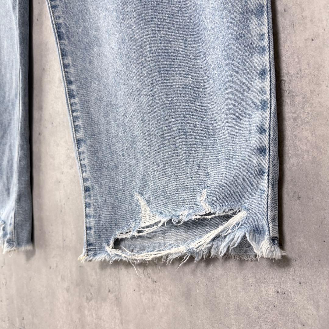 ウィムガゼット Whim Gazette ラインカーブデニム パンツ ブルー