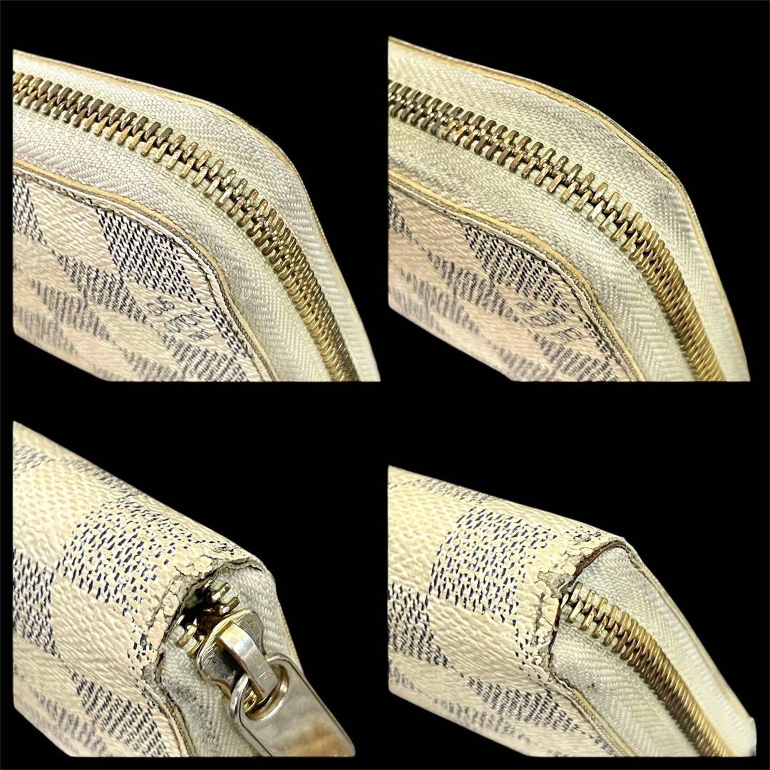 【訳あり】　ルイヴィトン　ダミエ　アズール　ジッピーウォレット　長財布