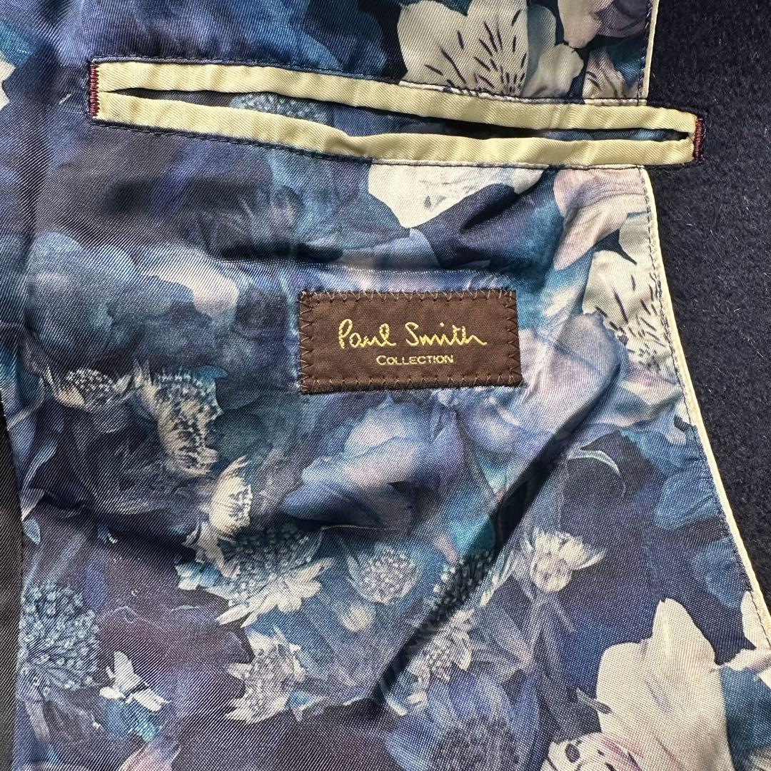 専用 未使用級 ポールスミス カシミヤ×ミンク混 薔薇柄 ステンカラーコート M