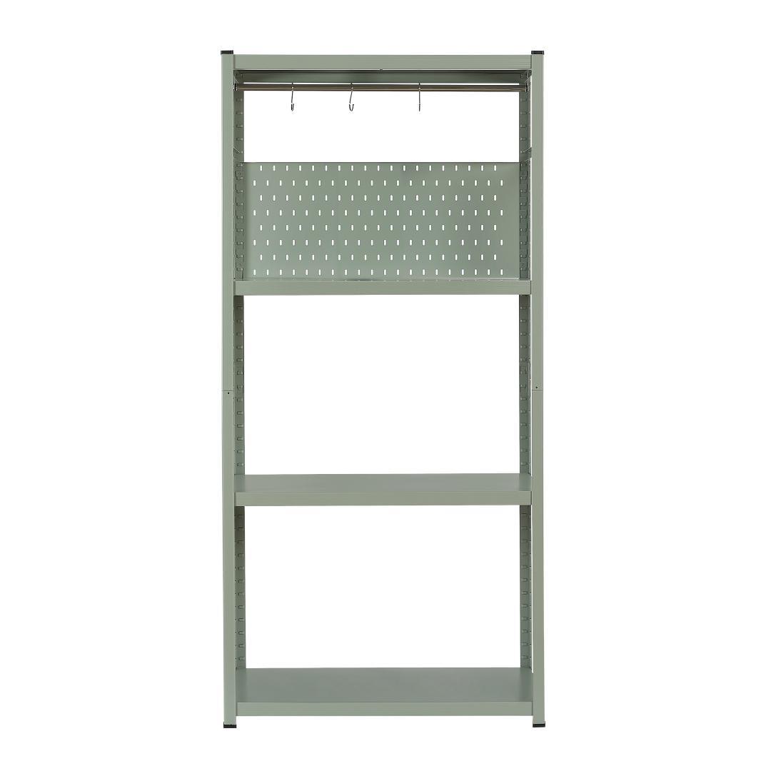 タイムセール！スチール製収納ラック【タイプB】　可動棚　大容量　GREEN