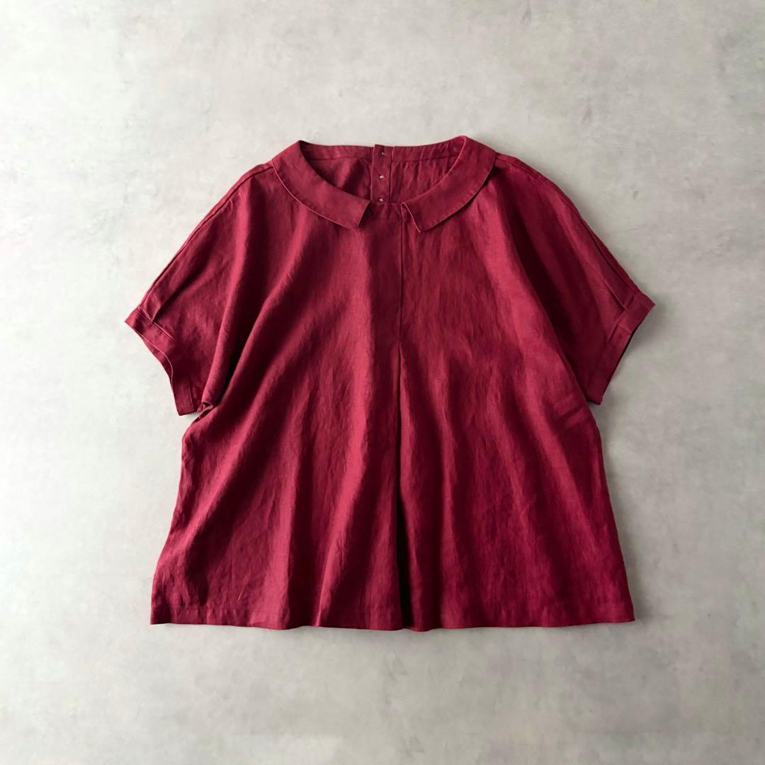 極美品　BASCO　バスコネスト　麻100%　ドルマン袖　Aライン　ブラウス