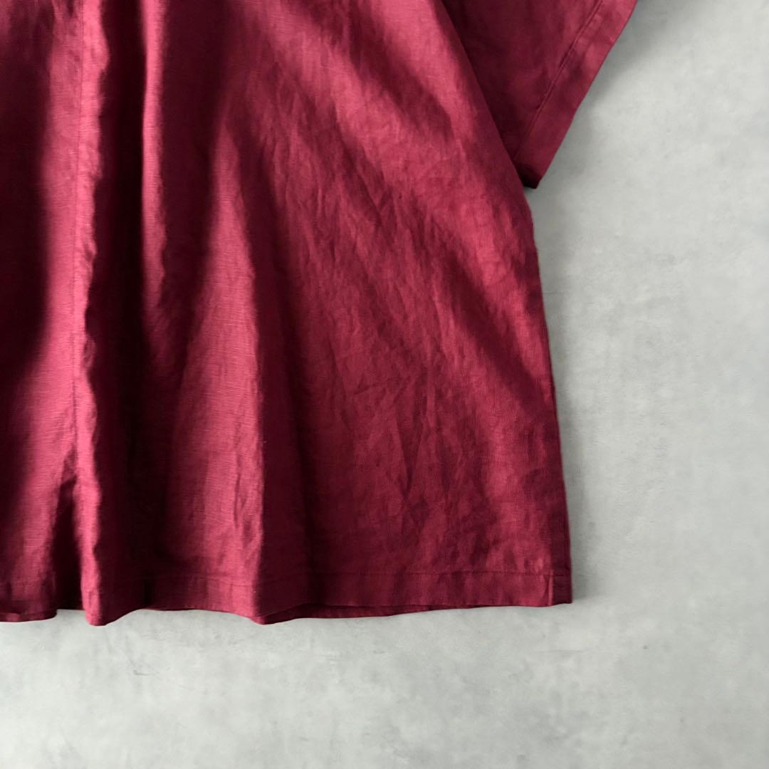 極美品　BASCO　バスコネスト　麻100%　ドルマン袖　Aライン　ブラウス