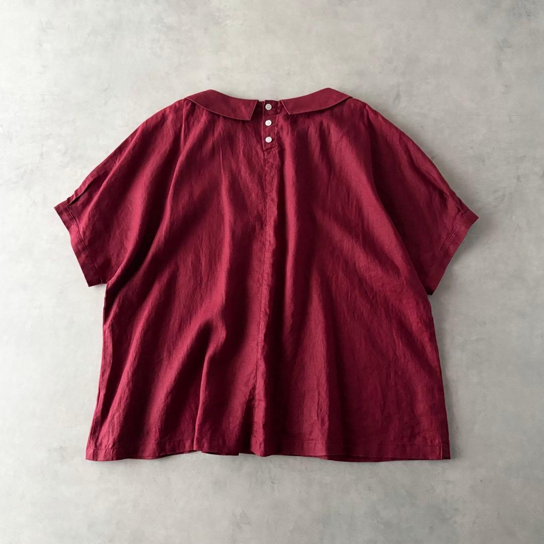 極美品　BASCO　バスコネスト　麻100%　ドルマン袖　Aライン　ブラウス