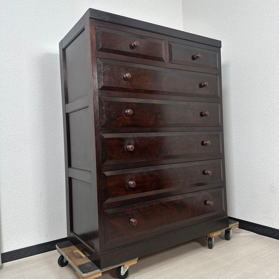 松本民芸家具 D型 6段7杯 チェスト 整理箪笥 ミズメザクラ材 無垢材※i4※