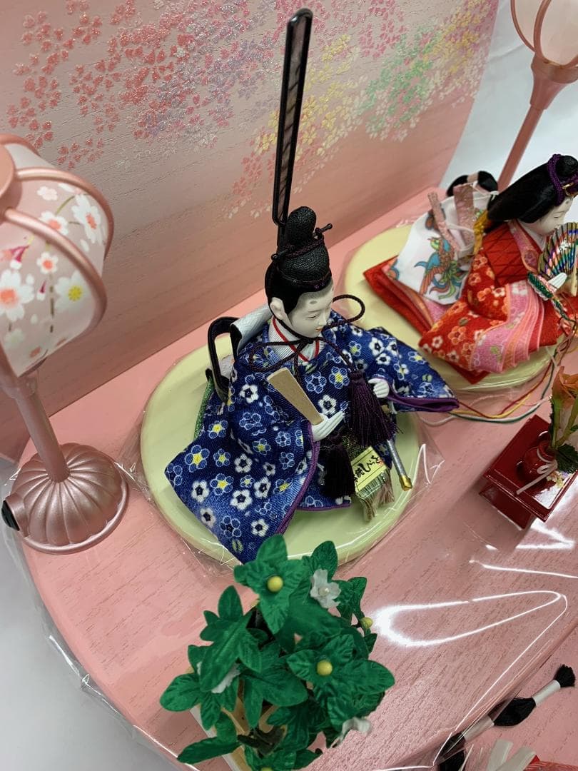 雛人形 桐二段飾 豆親王五人飾 三人官女セット ひな人形 初節句 プレゼント
