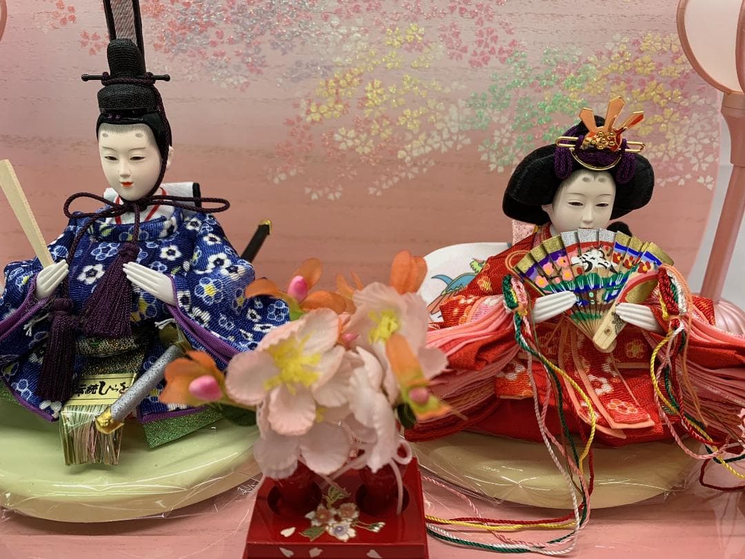 雛人形 桐二段飾 豆親王五人飾 三人官女セット ひな人形 初節句 プレゼント