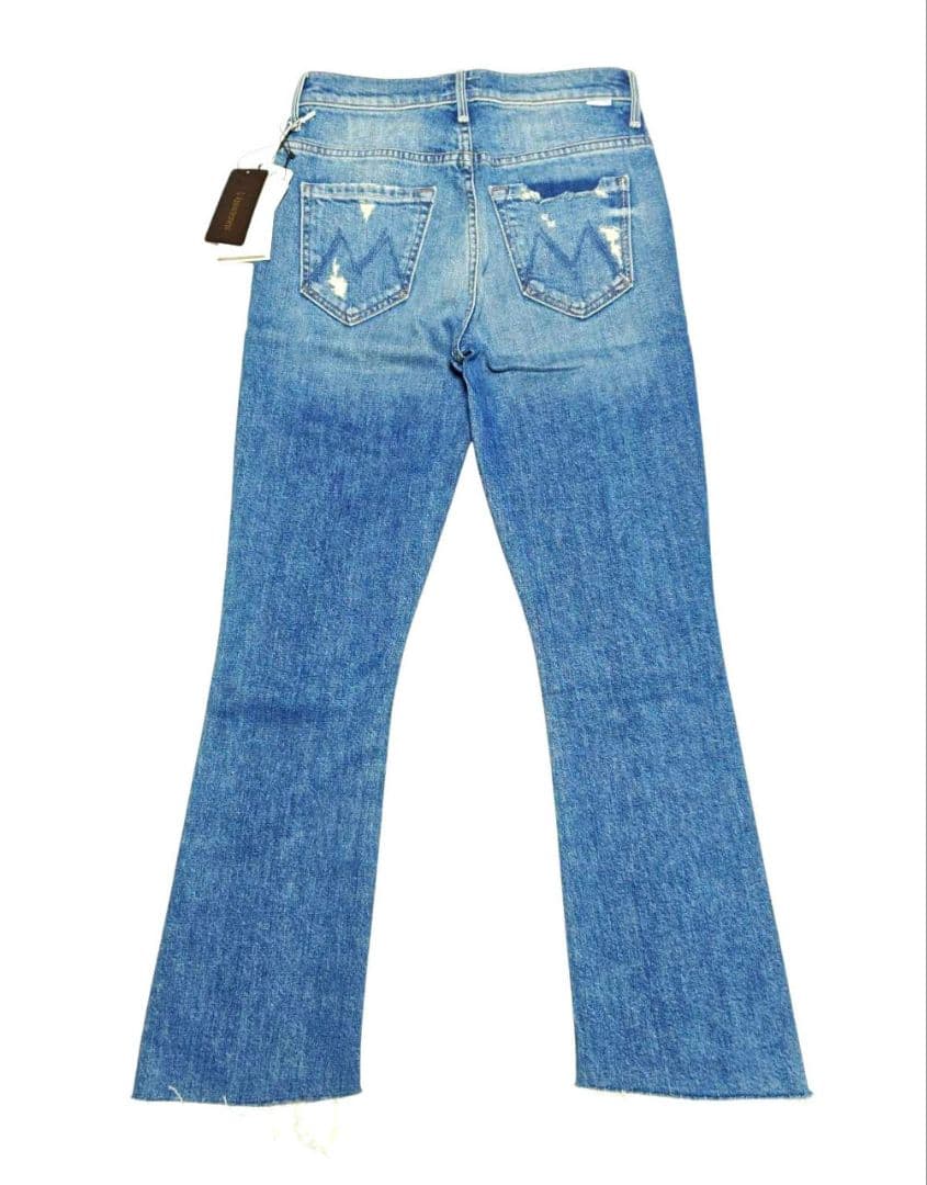 新品 MOTHER インサイダーCROP STEP フレイ 25 ブルー デニム