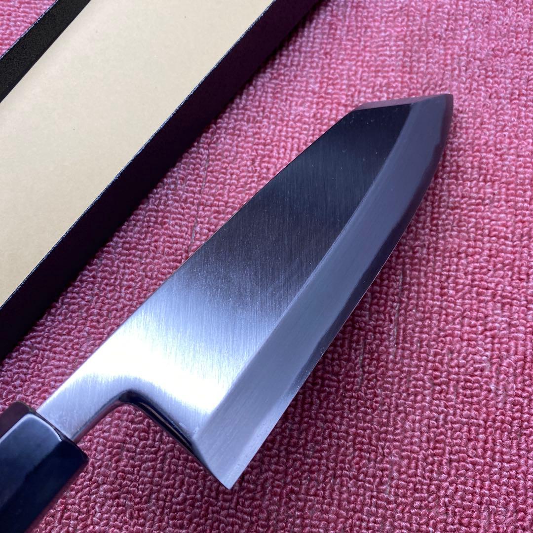 青二鋼　勘所切付型出刃包丁　180㎜ 6寸