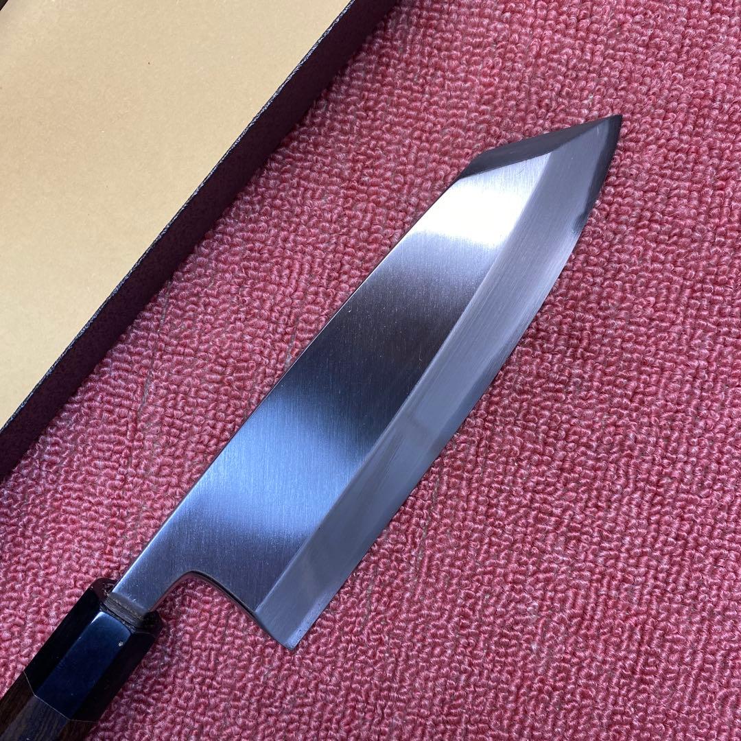 青二鋼　勘所切付型出刃包丁　180㎜ 6寸