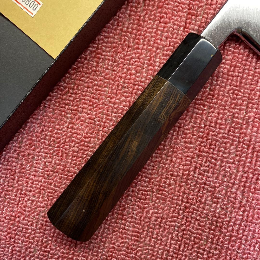 青二鋼　勘所切付型出刃包丁　180㎜ 6寸