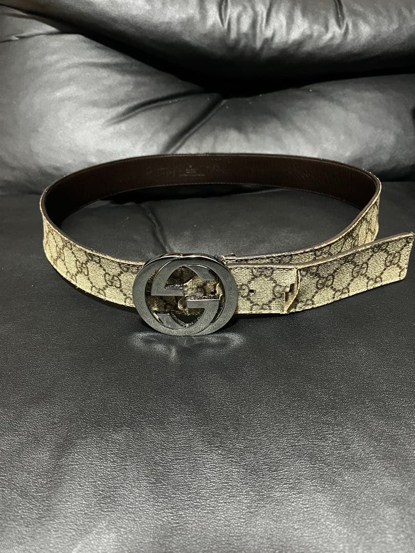 り*く様 GUCCI GGパターン ベルト ダブルGバックル