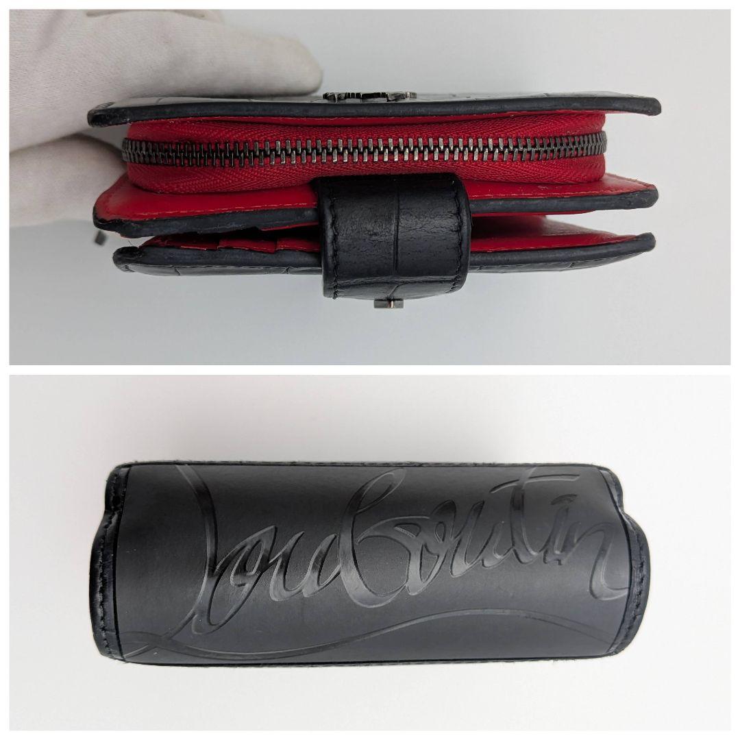 クリスチャンルブタン パロマ クロコ 二つ折り財布 レザー ウォレット ブラック