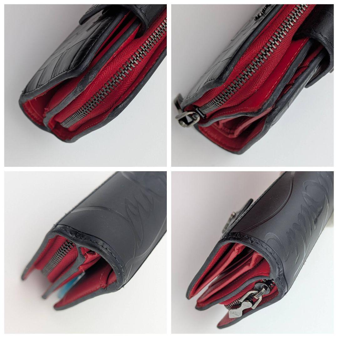 クリスチャンルブタン パロマ クロコ 二つ折り財布 レザー ウォレット ブラック