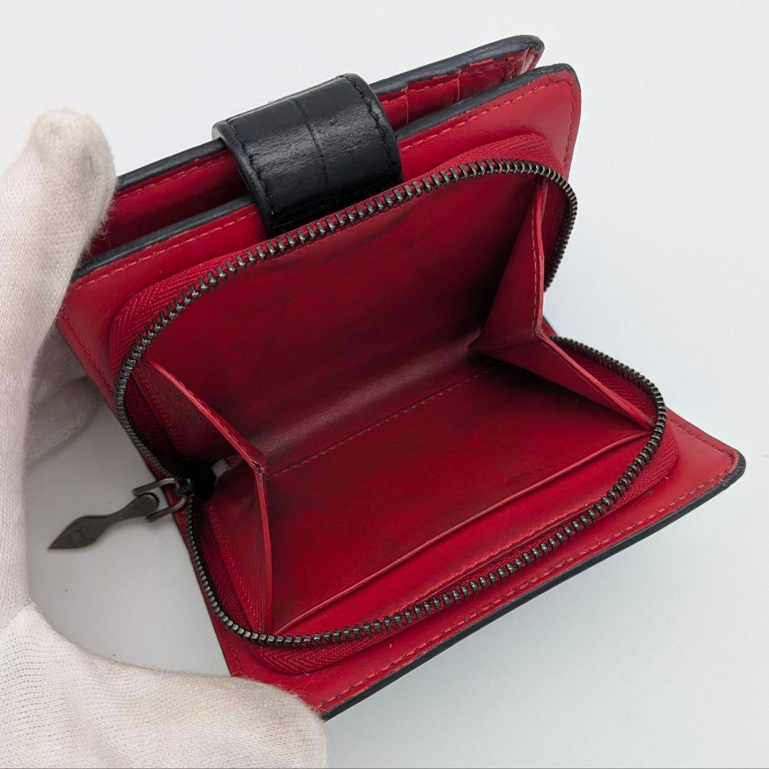 クリスチャンルブタン パロマ クロコ 二つ折り財布 レザー ウォレット ブラック