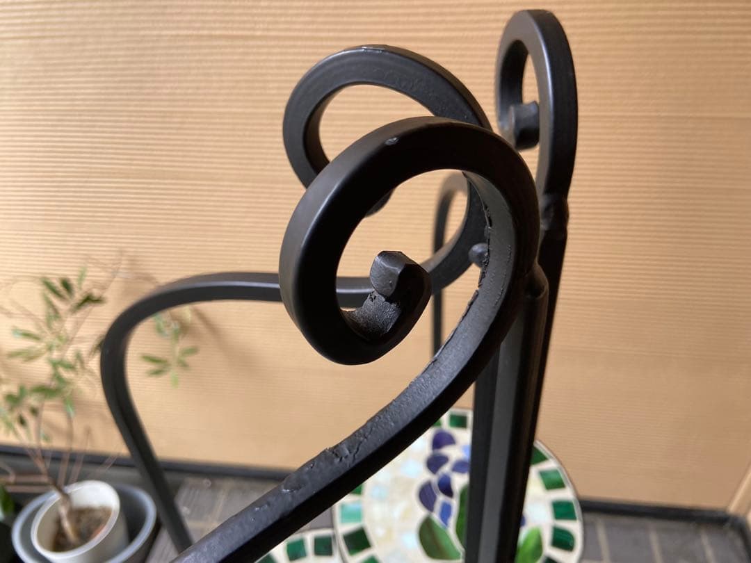 アイアン花台スタンド6段／室内使用 美品／折畳み可 高さ110cm 〜札幌白石区