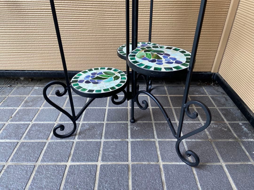 アイアン花台スタンド6段／室内使用 美品／折畳み可 高さ110cm 〜札幌白石区