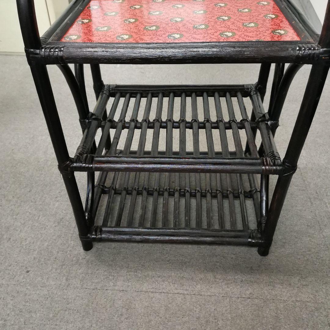 レトロ★ラタン製★3段ラック★1985年MFC記念品S賞★小物置き場に最適