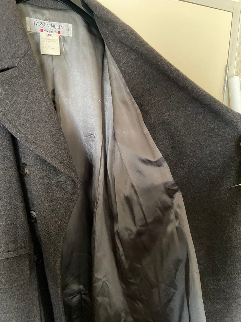 連休セール Yves Saint Laurent グレー ロングコート