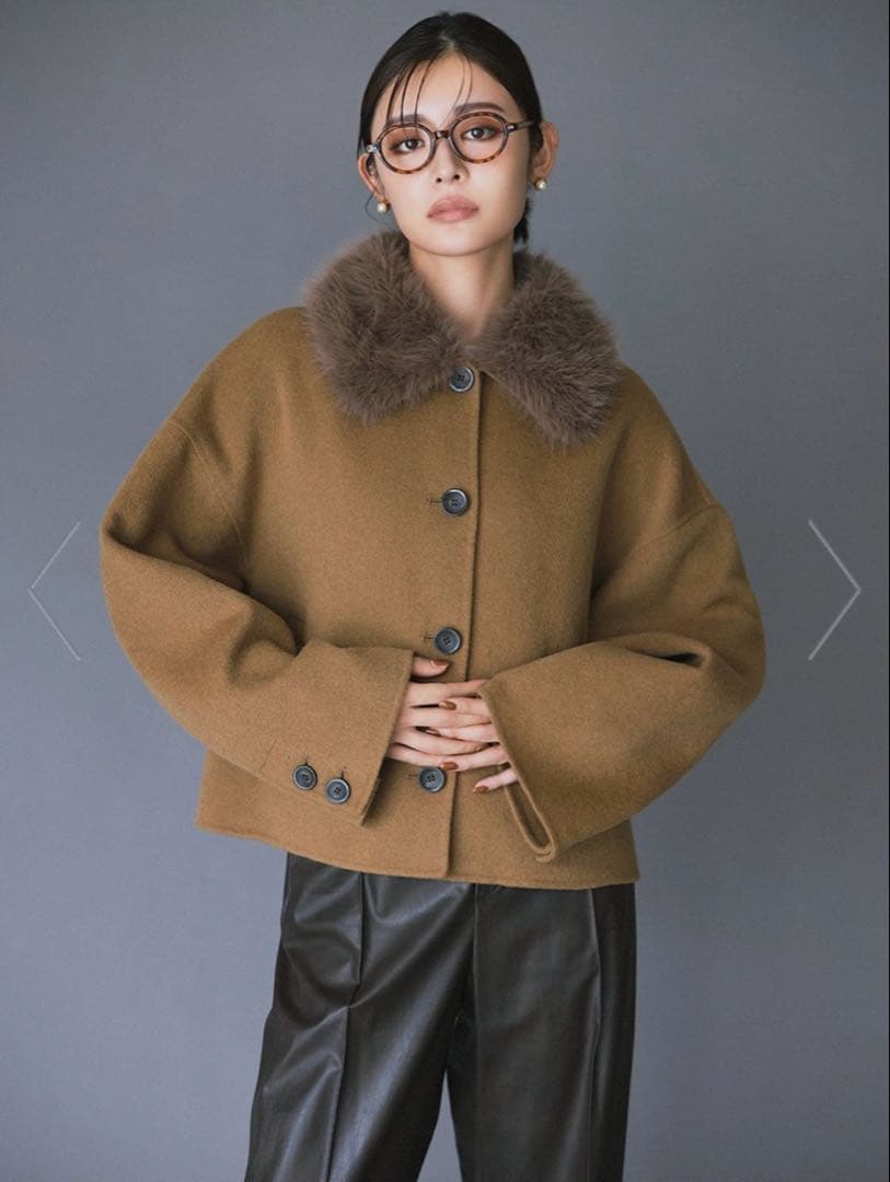 2wayファーカラーリバーショートコート