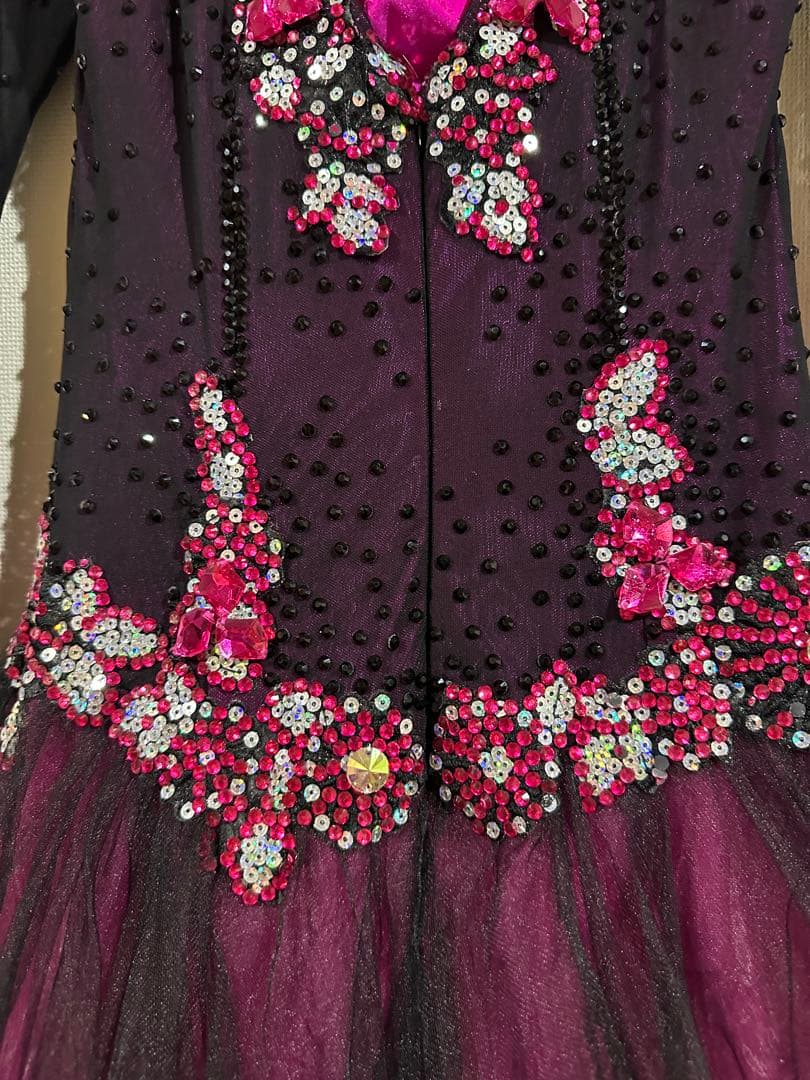 さ*餅様 社交ダンスドレス 黒と紫グラデーションLサイズ　VeRtigoヴァーテ