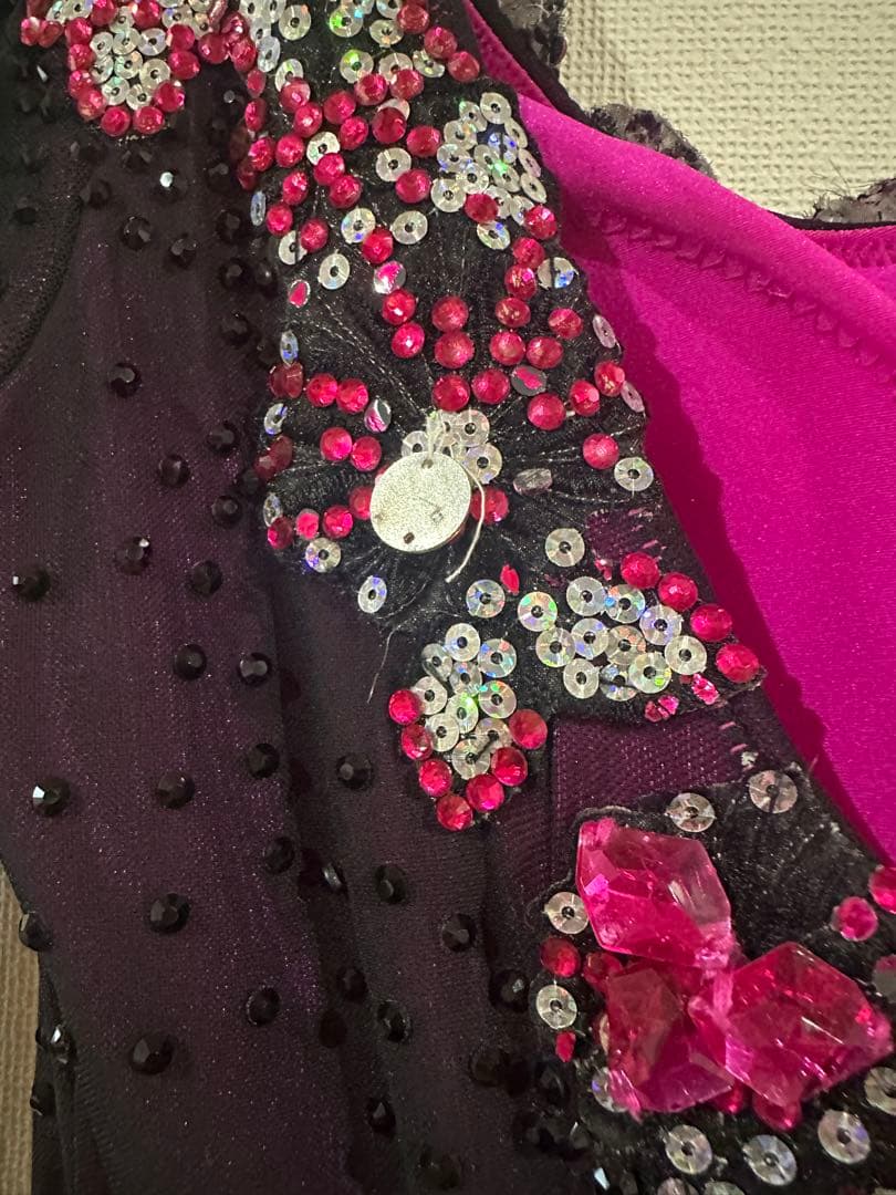 さ*餅様 社交ダンスドレス 黒と紫グラデーションLサイズ　VeRtigoヴァーテ