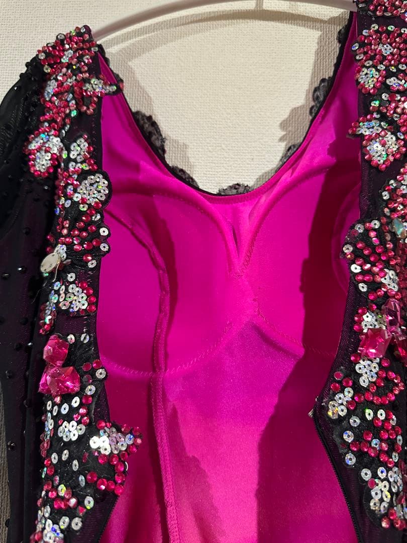 さ*餅様 社交ダンスドレス 黒と紫グラデーションLサイズ　VeRtigoヴァーテ