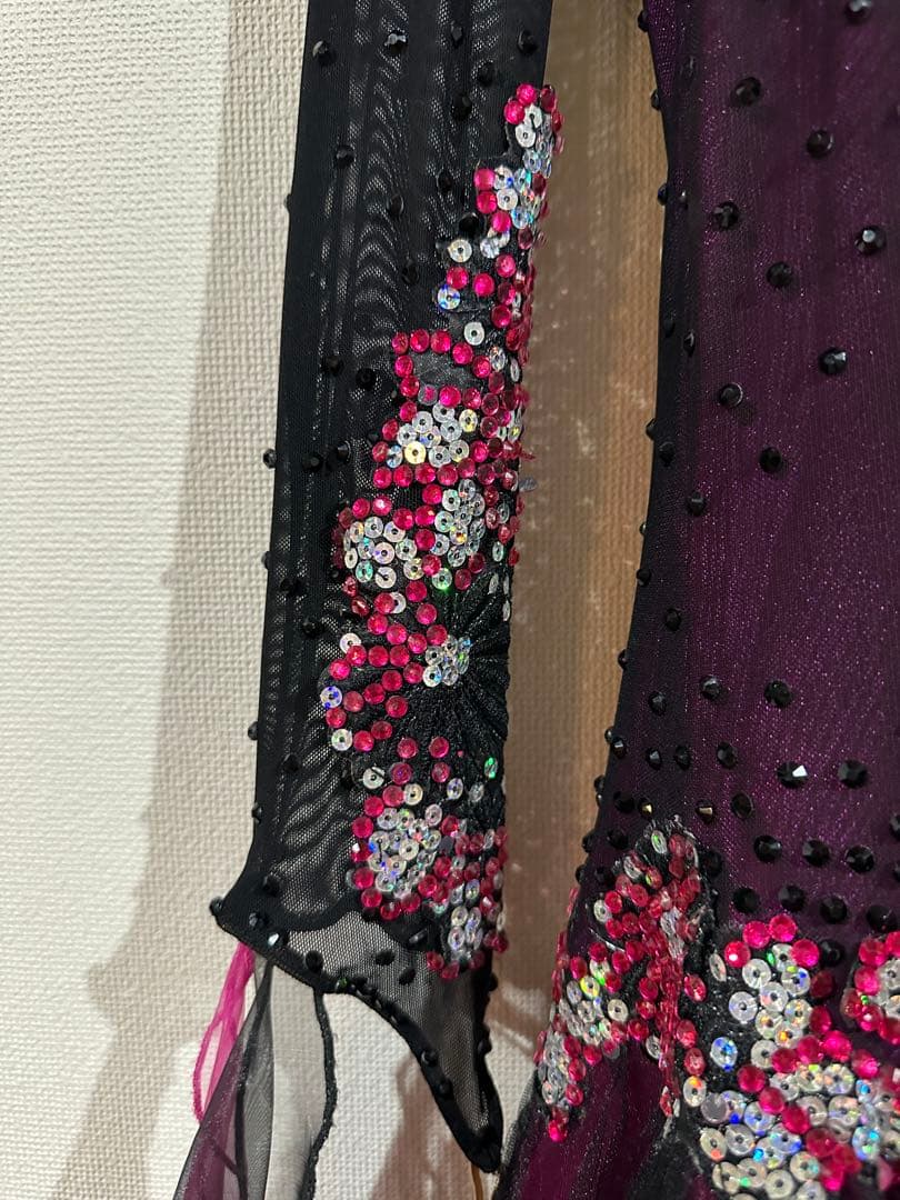 さ*餅様 社交ダンスドレス 黒と紫グラデーションLサイズ　VeRtigoヴァーテ