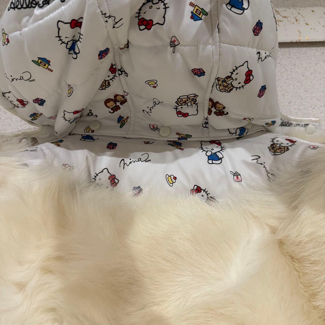 ココ様⭐︎Nina mew キティちゃん柄リアルファー付きダウンコート