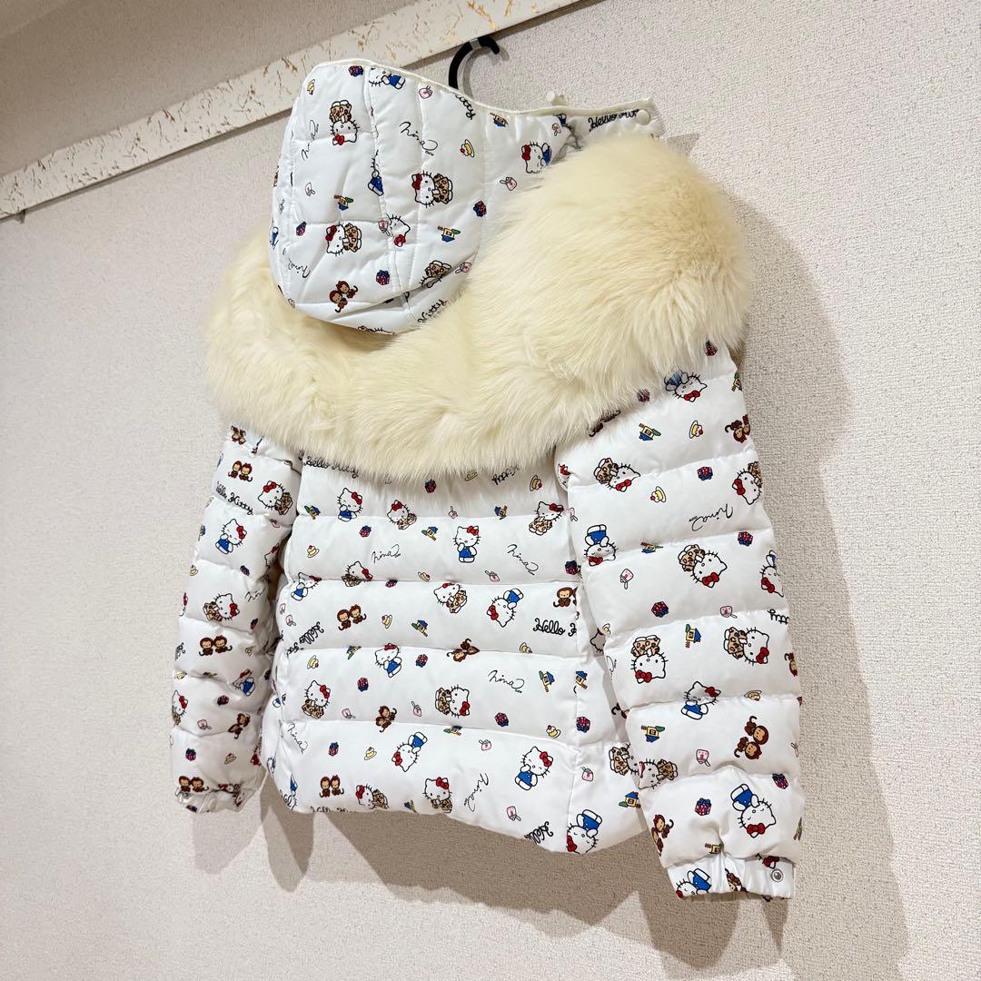 ココ様⭐︎Nina mew キティちゃん柄リアルファー付きダウンコート