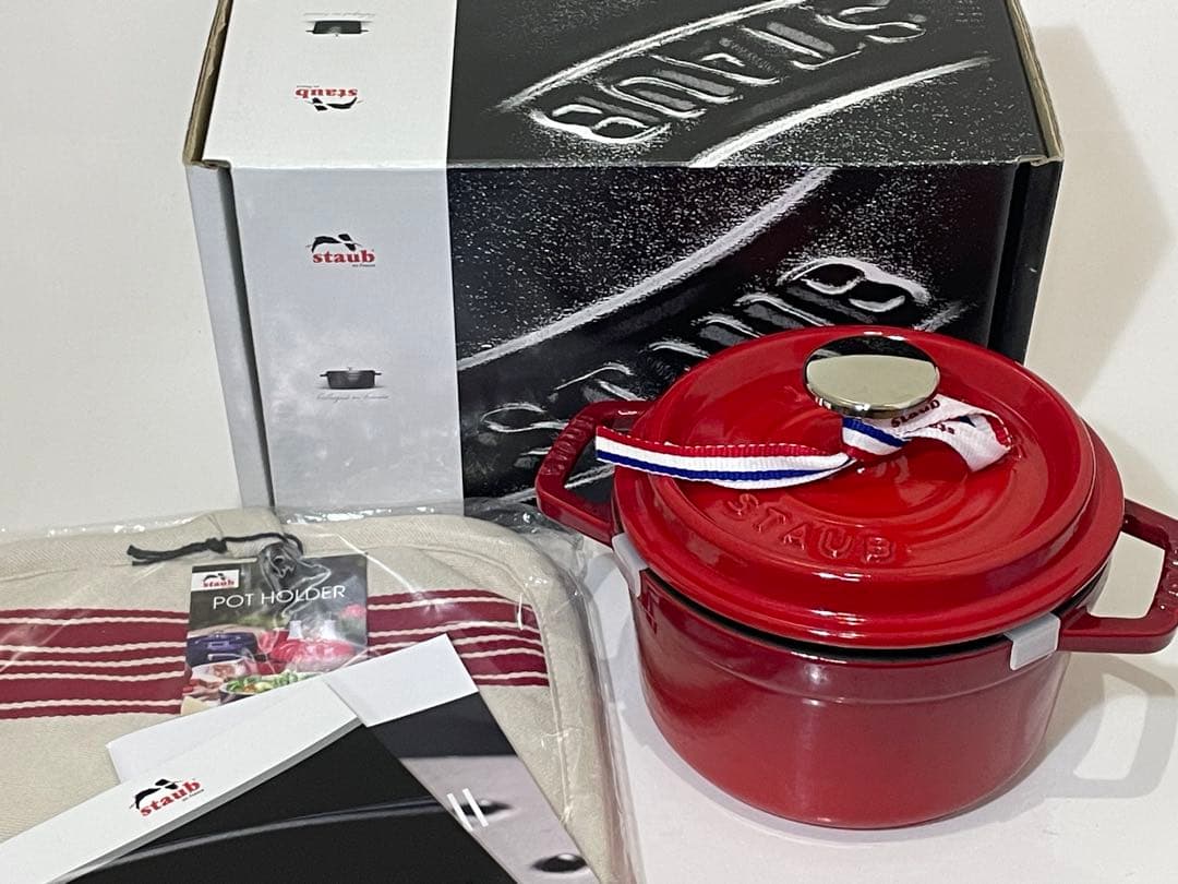 ストウブ　ココット 14cm チェリー　鍋敷きセット