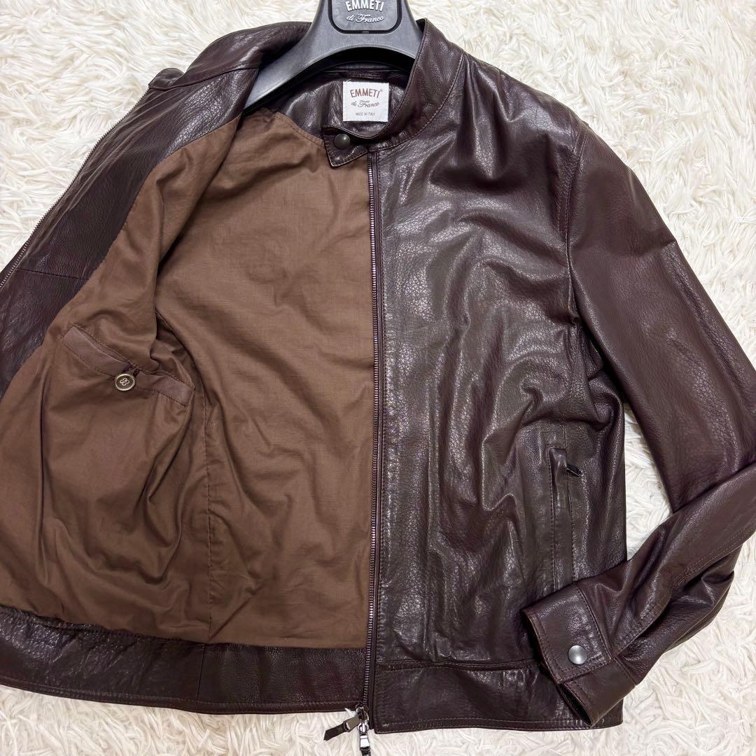 EMMETI JURI レザージャケット　シングルライダース　48