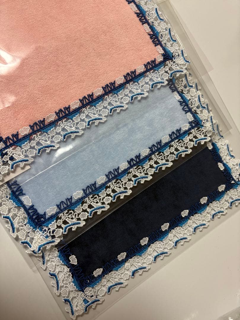 近沢レース　タオルハンカチ　ANAコラボ　3色