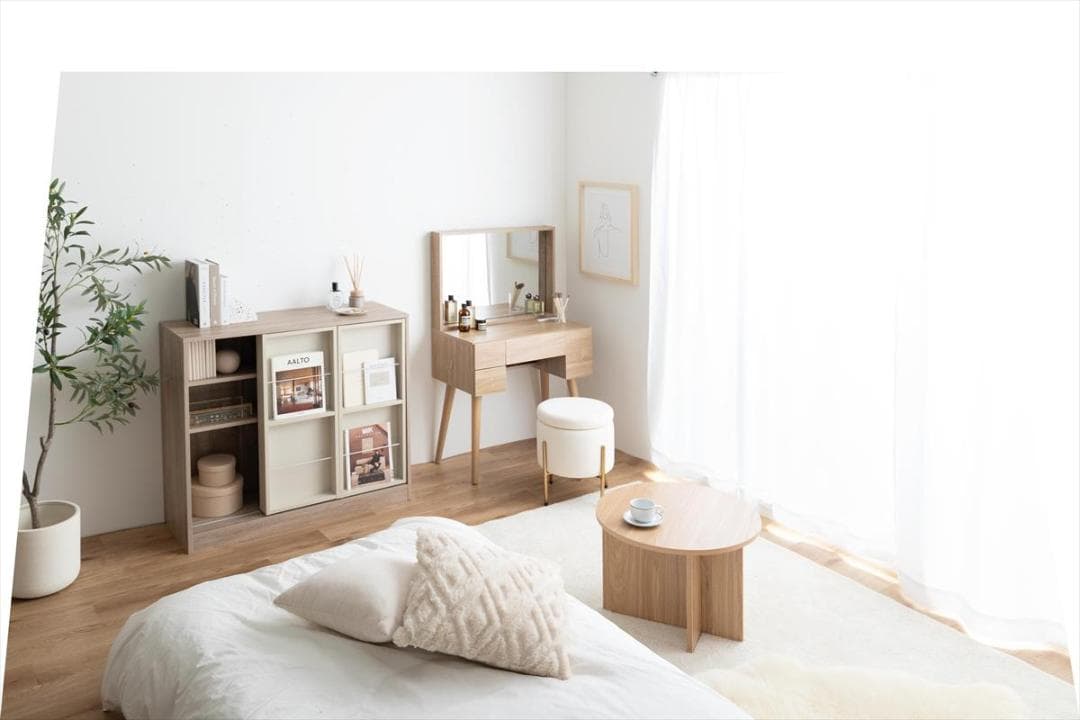 【送料無料】Emu ミラー&収納付きドレッサーデスク【幅71cm】