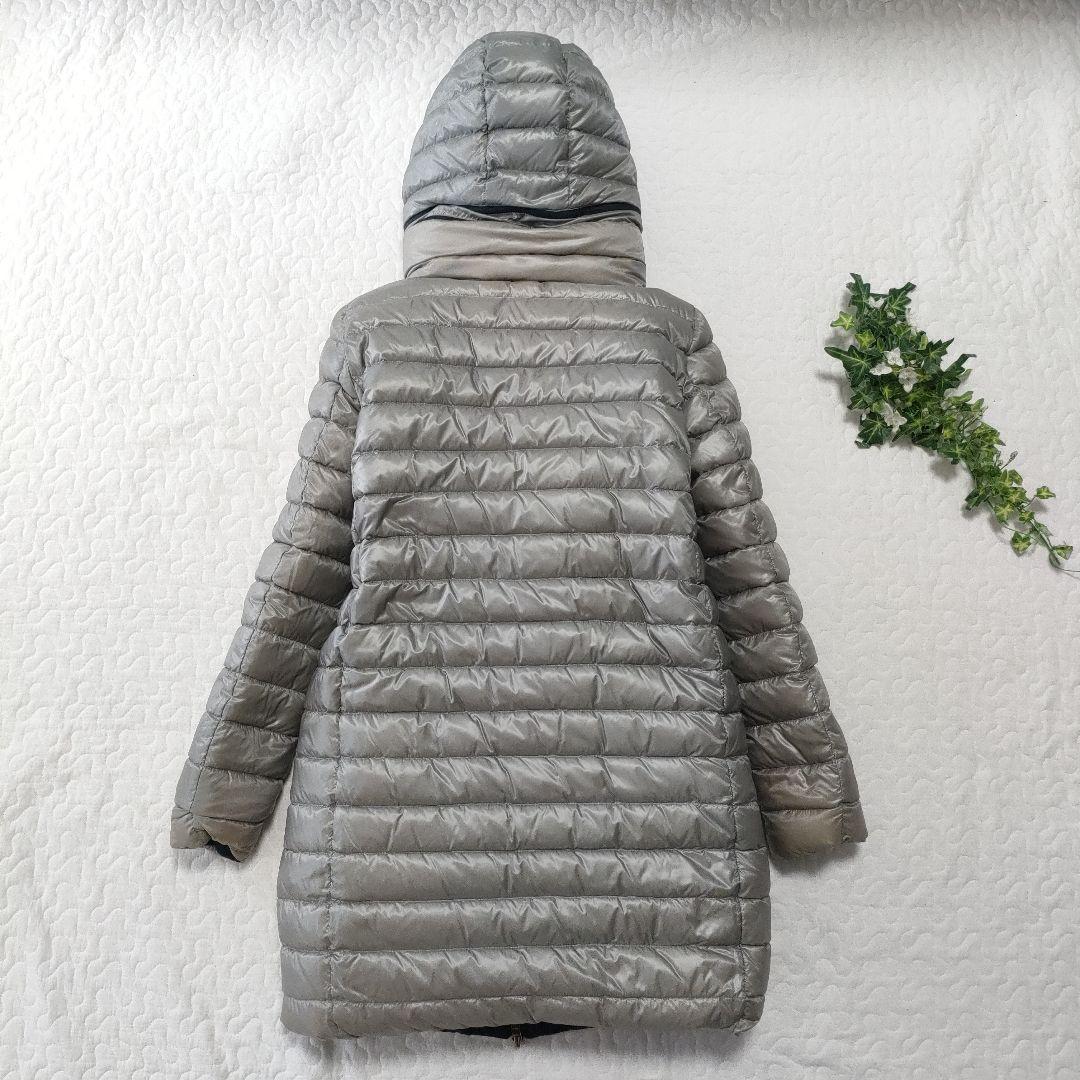 HERNO　ダウンコート　フード着脱可能　黒×グレー　42