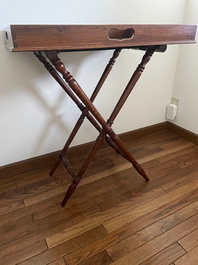 メンテナンス済　イギリス製アンティーク　トレイテーブル 折りたたみ式