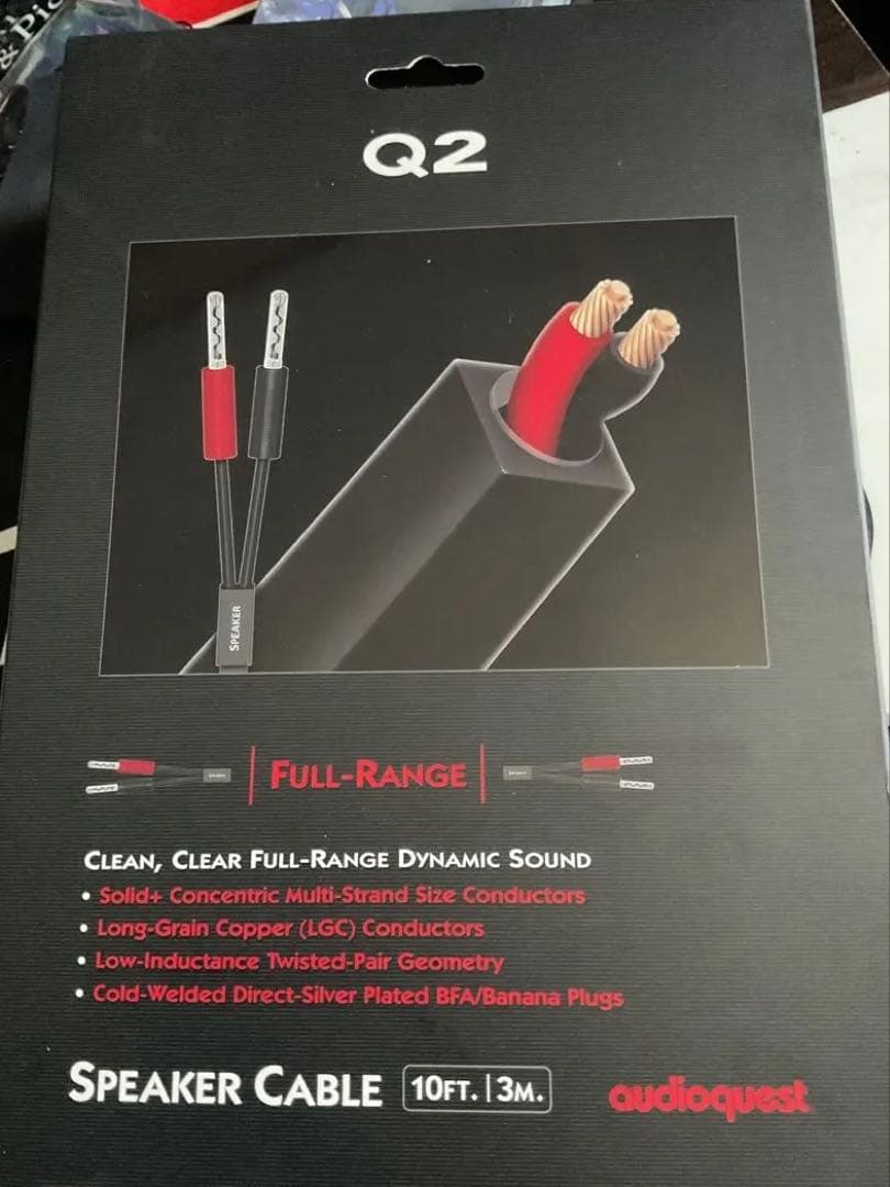 audioquest スピーカーケーブル Q2 3m ペア バナナプラグ 未使用