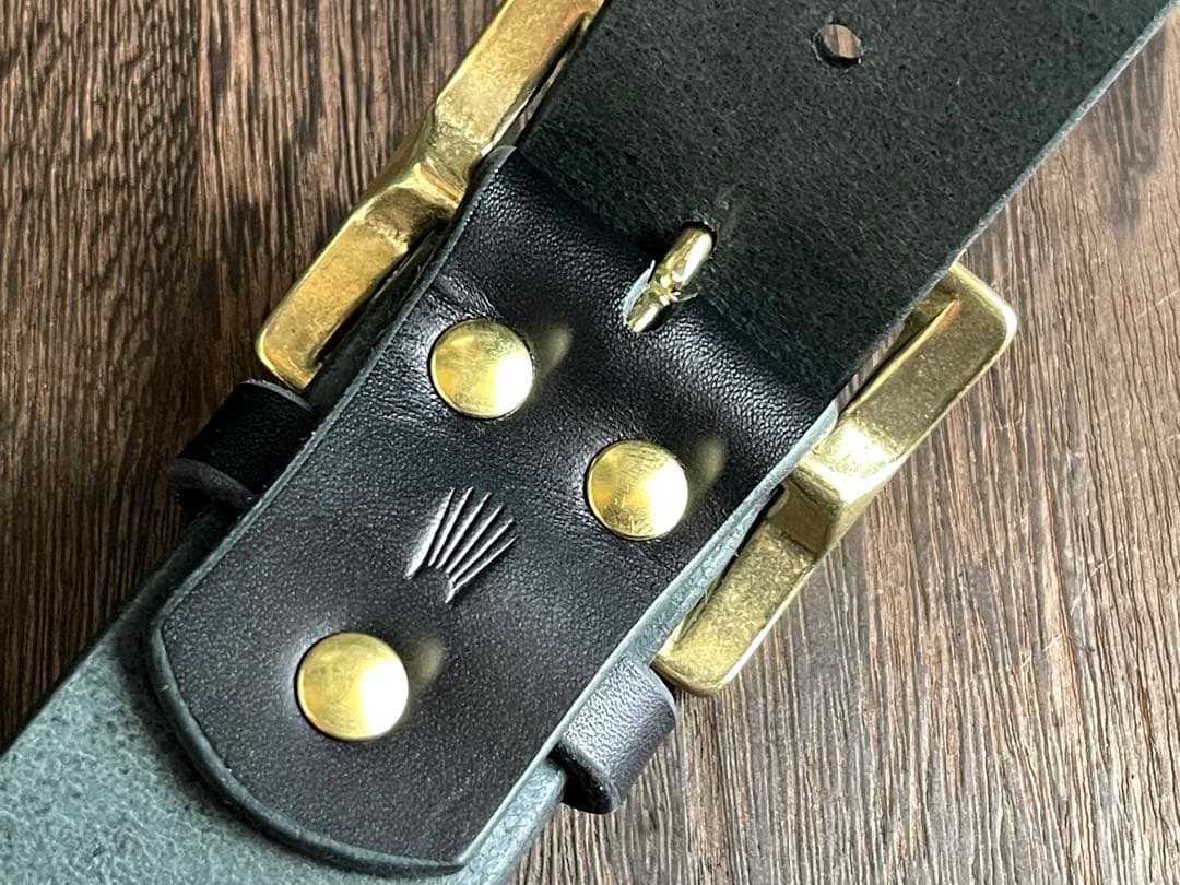 スタッズギャリソンベルト　牛ヌメ　真鍮　38mm HTC CALEE