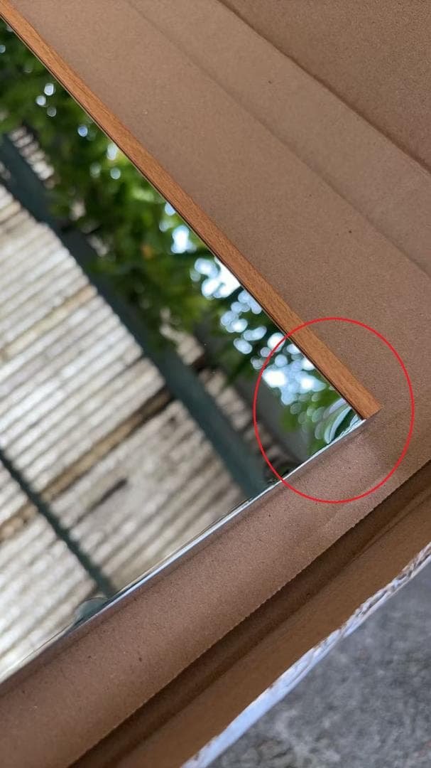 【中古】ダンスミラー 割れない鏡 幅60x160cm 姿見 木色 10番