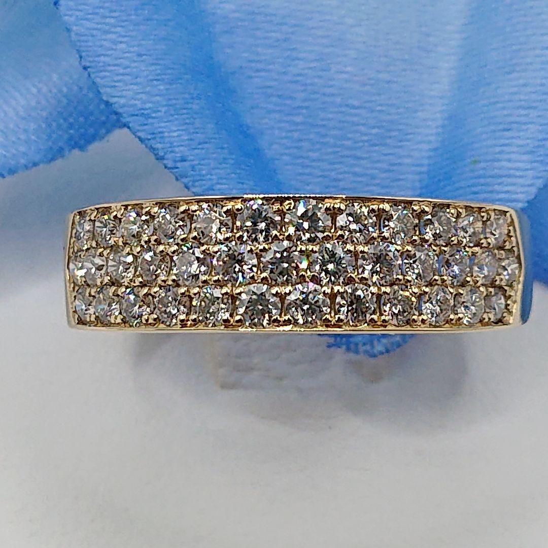 美佐様0.6カラット K18 天然ダイヤモンドリング 3列 18金