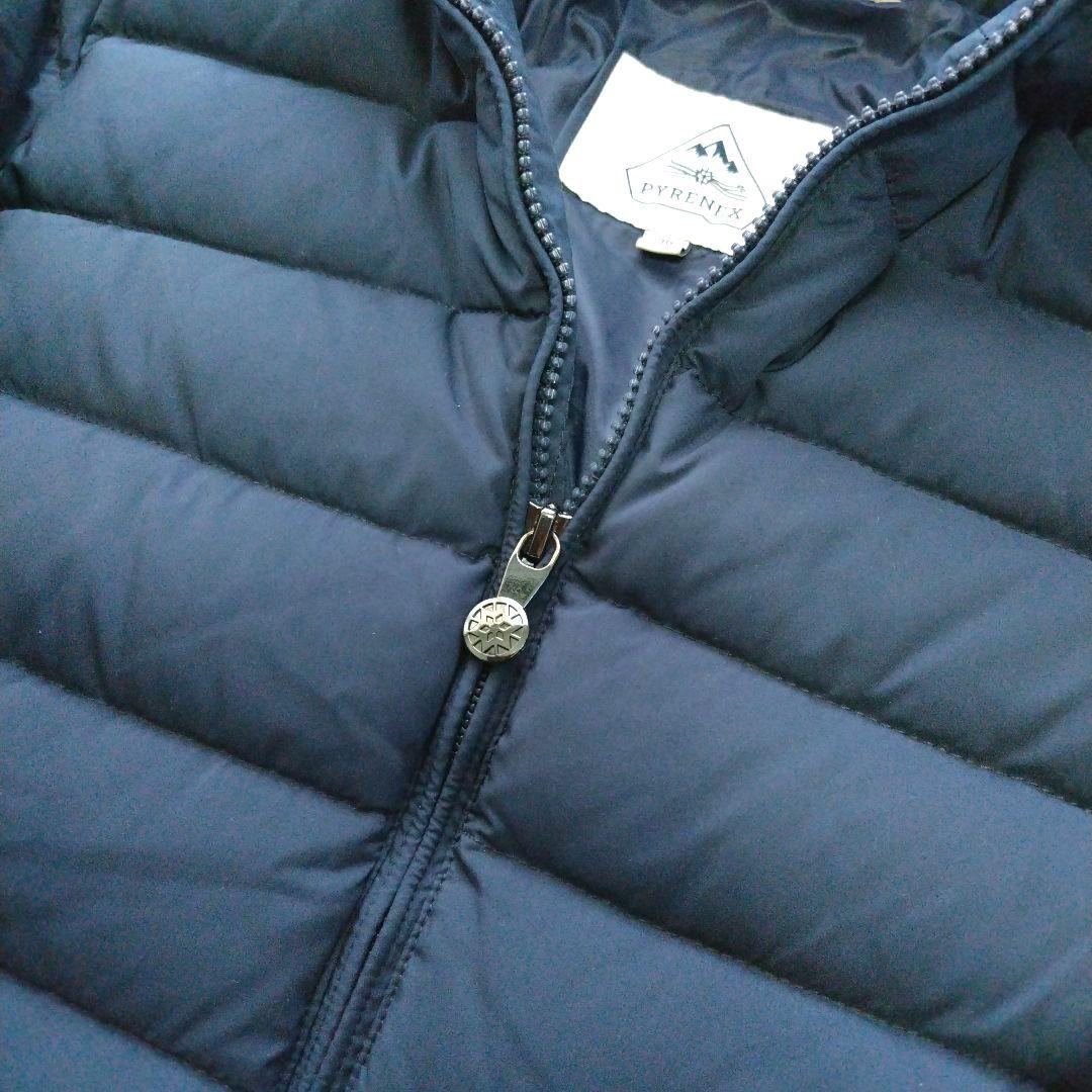 【美品】ピレネックス ダウンジャケット スプートニックソフト 紺 M ロゴ