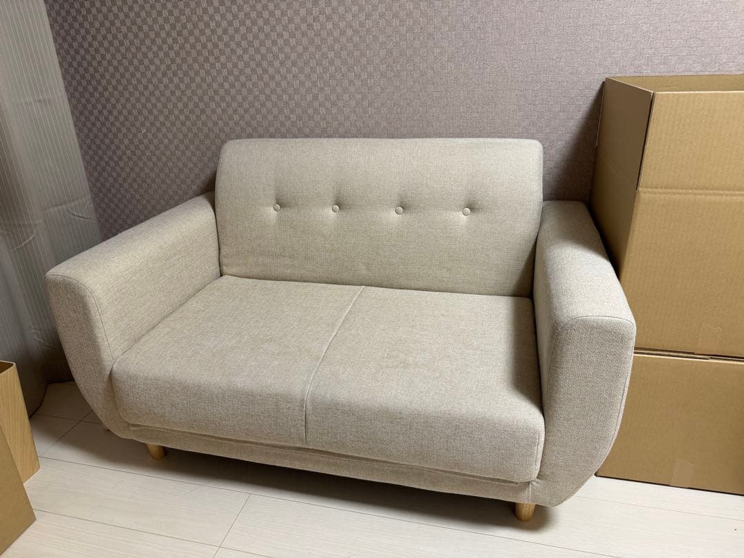 ベージュ 2人掛けソファ