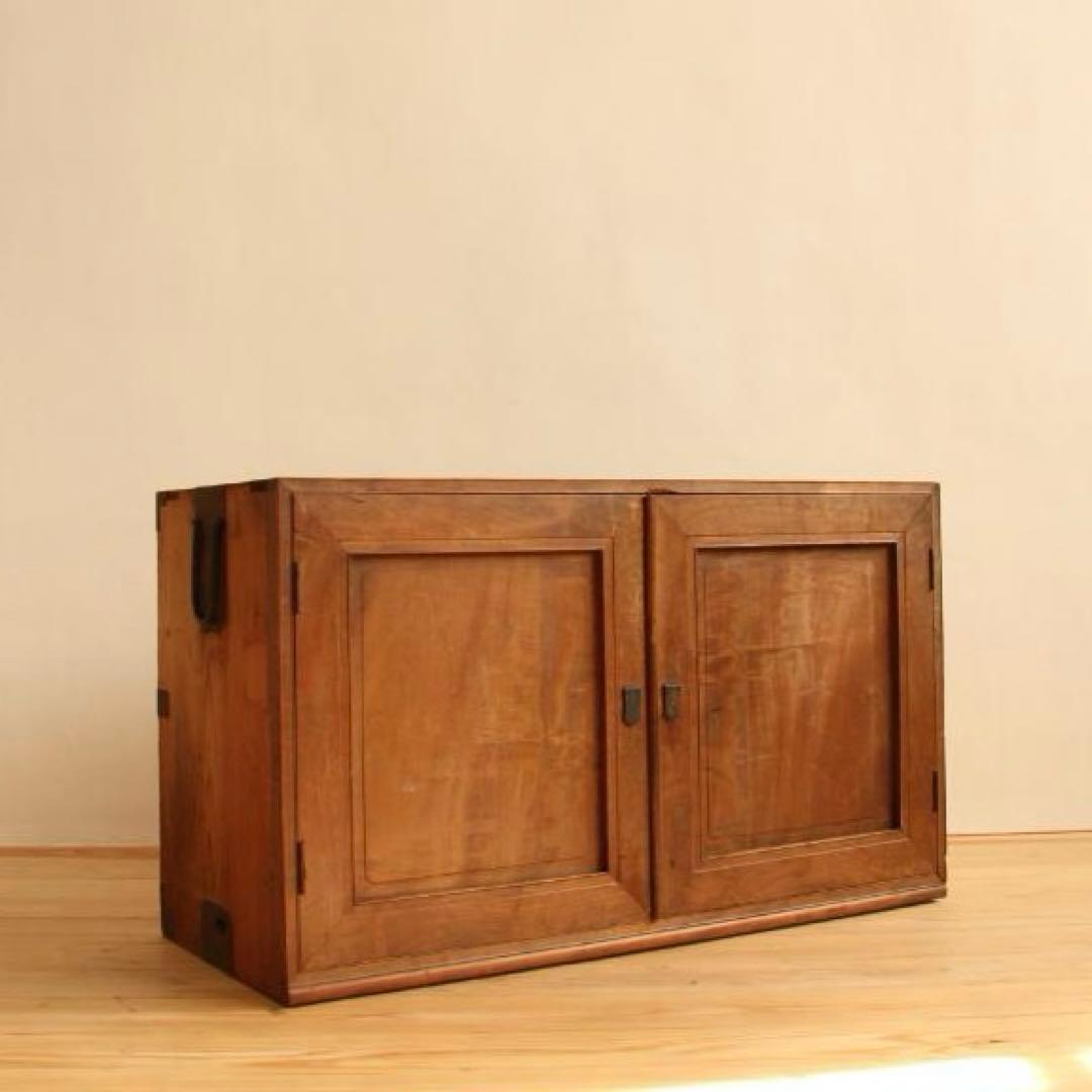 棚　引き戸　木製　収納棚　高さ54㎝　アンティーク　レトロ　古家具