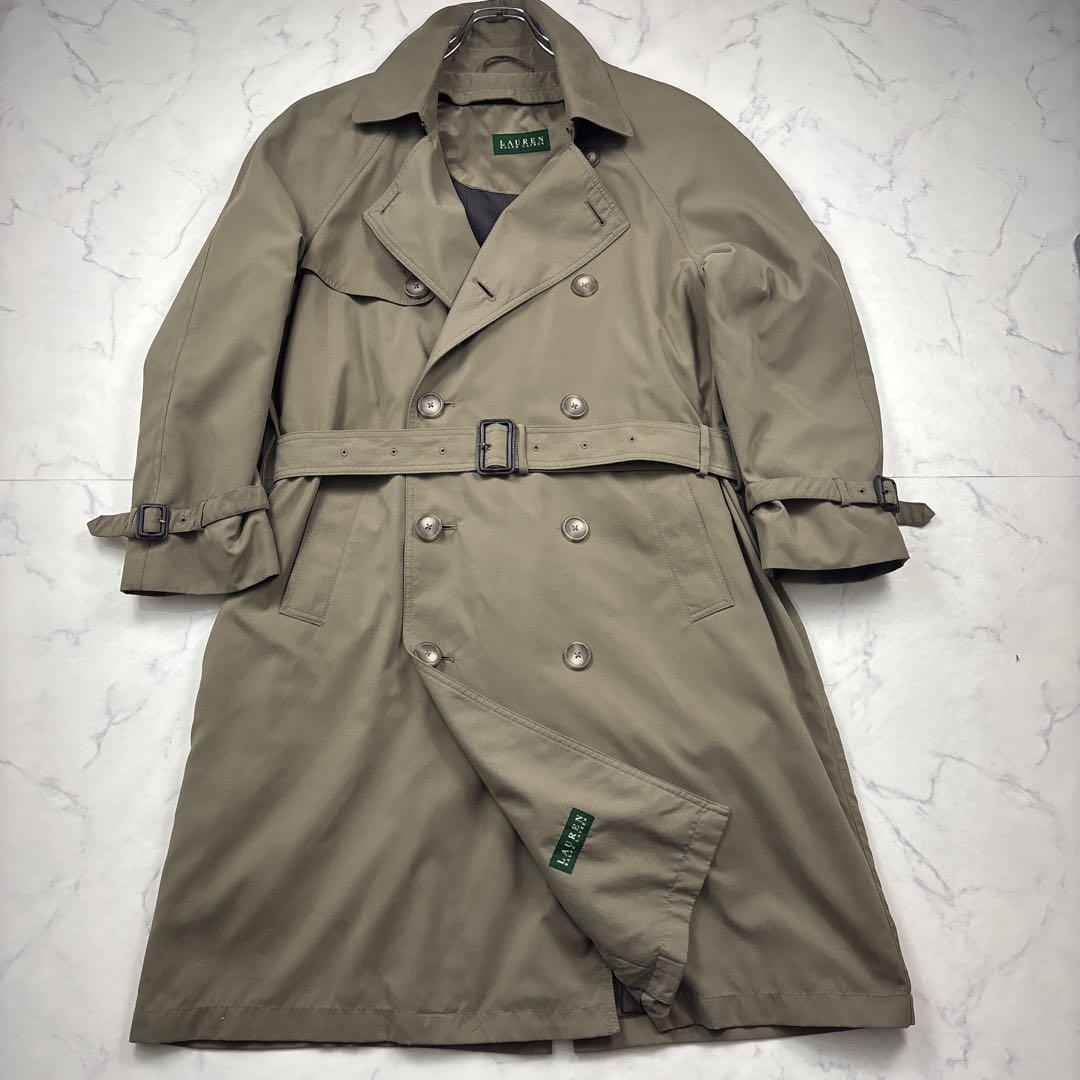 【逸品】ローレンラルフローレン　ロングトレンチコート　ライナー付　XL相当
