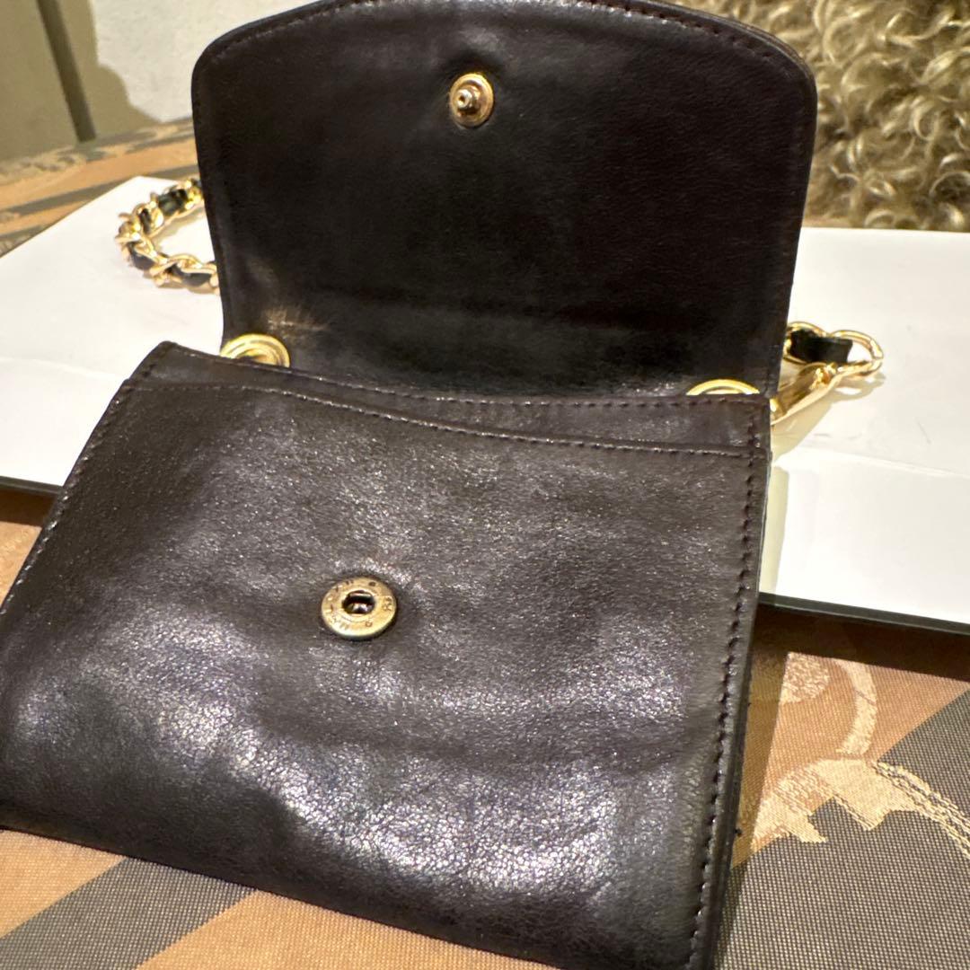 【じゅん】シャネル　レザー /カードケース　財布　チェーンウォレット