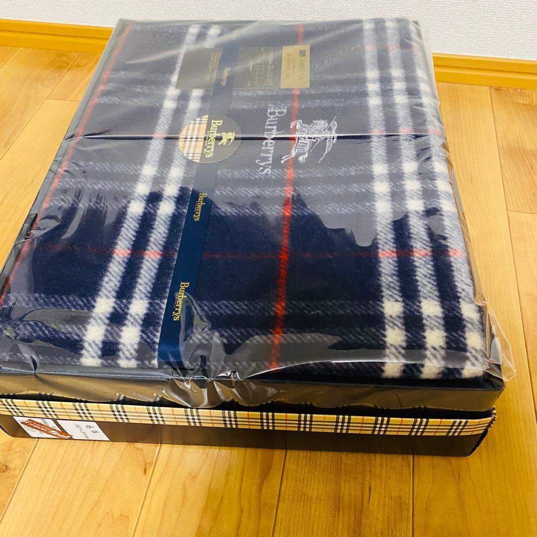 未使用品✨ BURBERRY ノバチェック ウール毛布 ネイビー 140×200