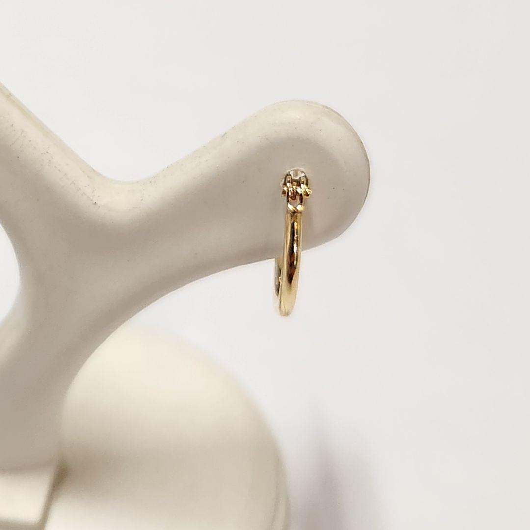 新品　K18シンプルフープピアス(リングピアス)　サイズ1mm×10mm　片耳分