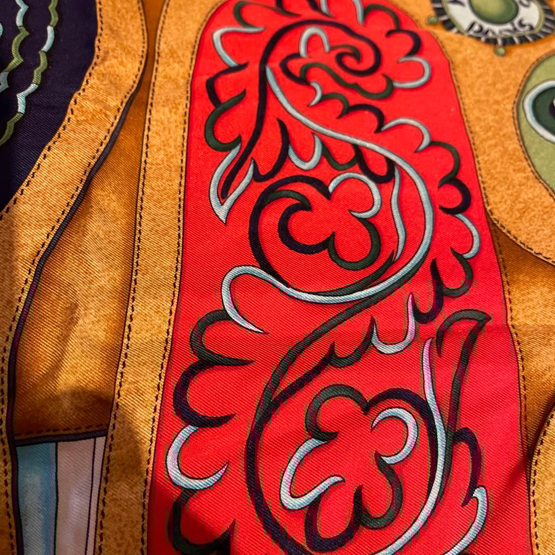 HERMES シルク半袖シャツ Lサイズ