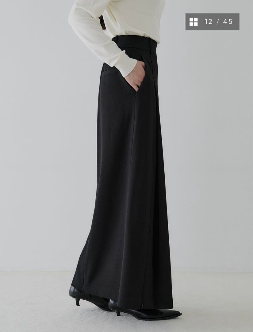 crewre クルーレ 3wayスリットIラインスカート ブラック size2