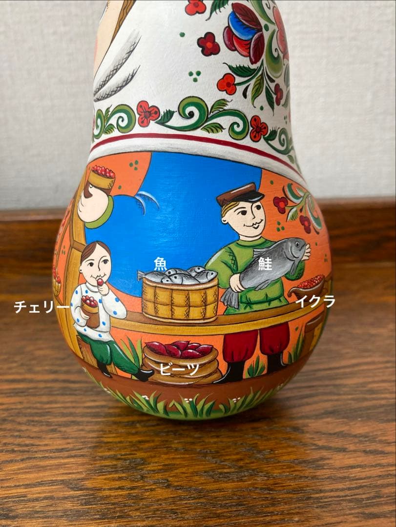 ロシア雑貨☆起き上がりこぼし♪『ロシアの食の見本市』オリガ最新作マトリョーシカ