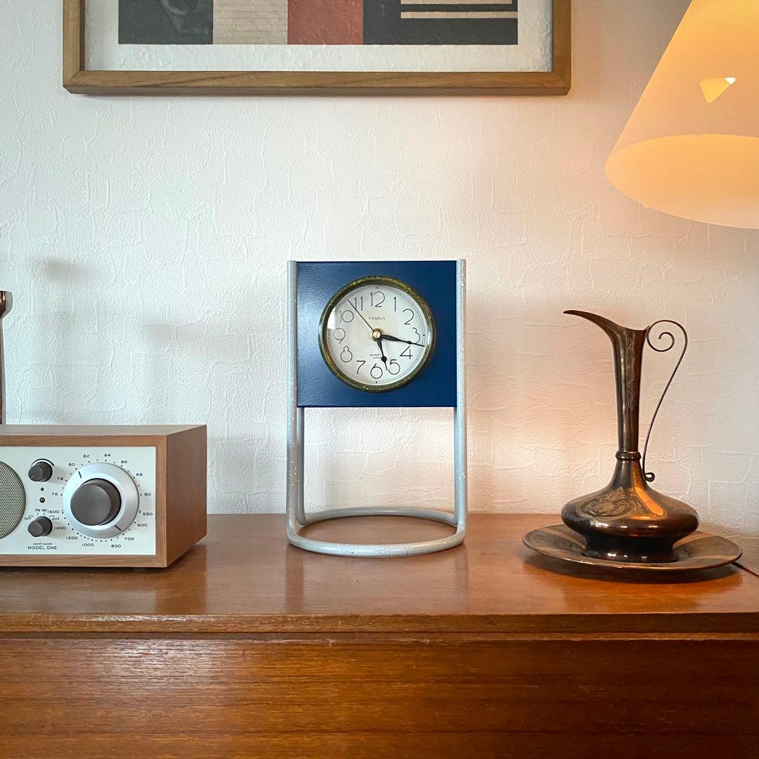 置時計 テーブルクロック ポストモダン ネイビー